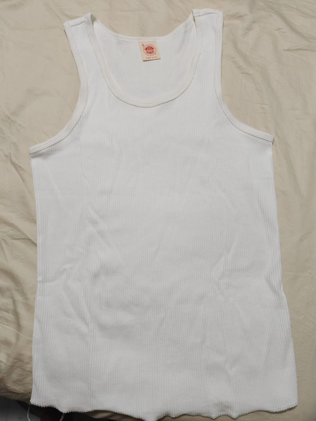 Customer photo review of 10.5 oz Cotton Tank Top - White