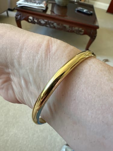 Customer photo review of Classic Chunky Gold Bangle