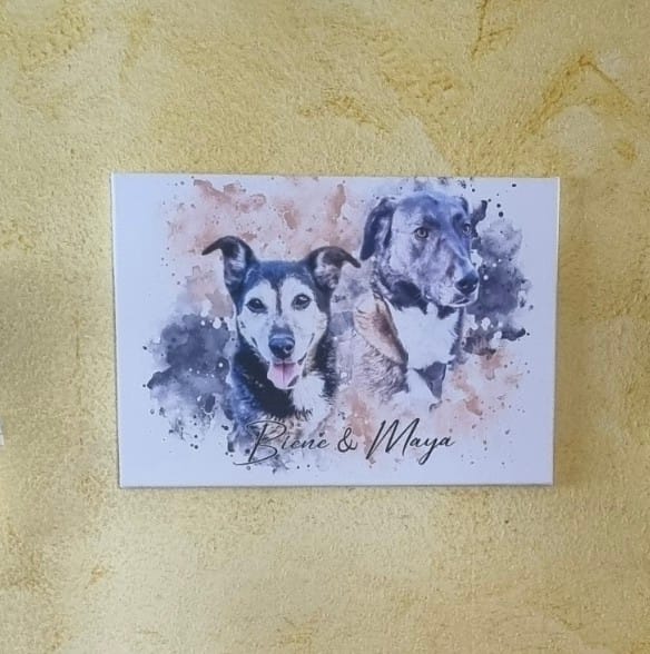 Customer photo review of Tierisches Wasserfarben Hunde Portrait