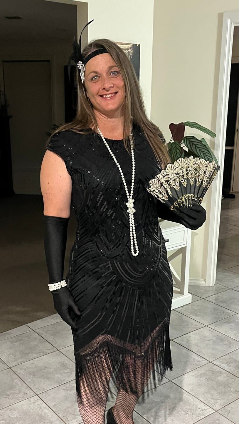 Customer photo review of 1920s Black Mable Flapper Dress
