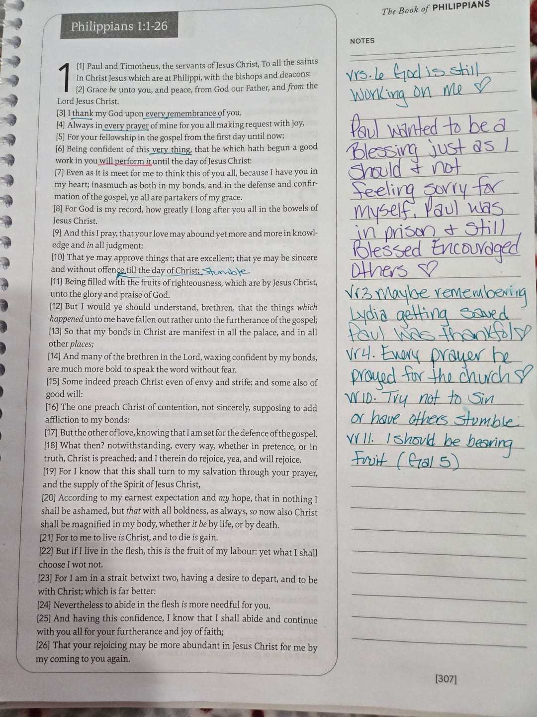 Customer photo review of Spiral Bible™ - KJV - New Testament - Floral