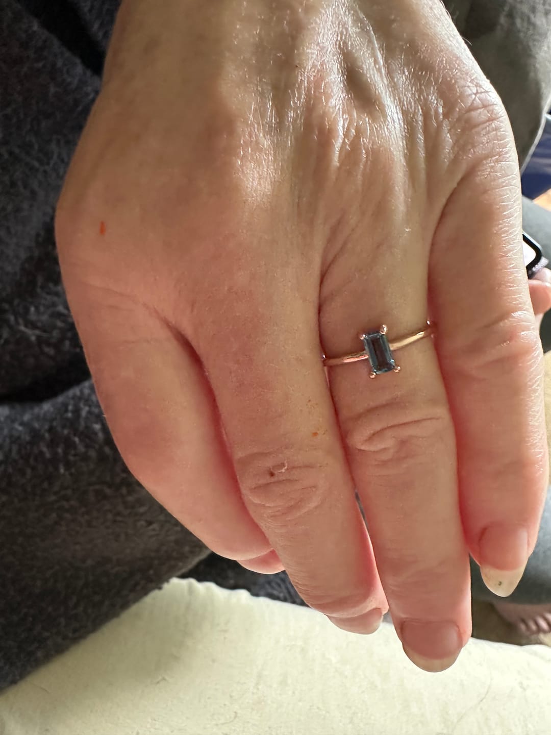 Customer photo review of Gemstone Baguette Ring