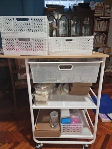 Customer photo review of Carro de Metal color Blanco para Almacenamiento, Brightroom