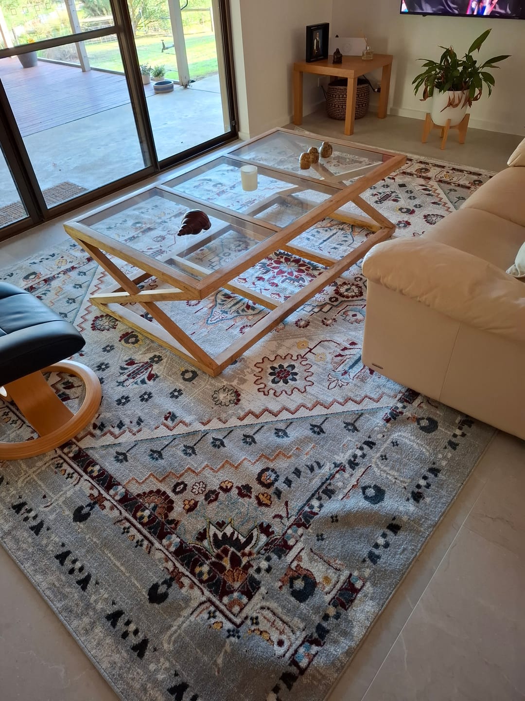 Customer photo review of Haven Santos Grey & Rust Traditional  Rug