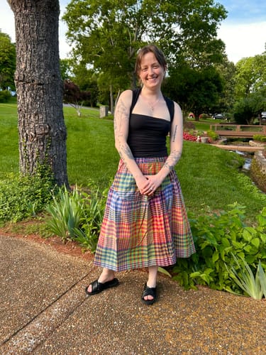 Customer photo review of WAVE SKIRT | POSTCARD CHEX