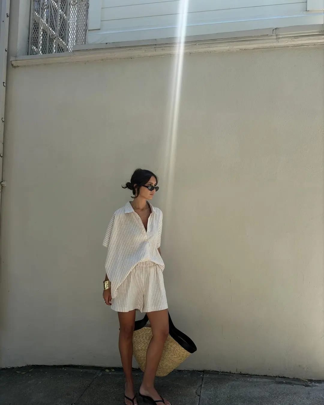 Customer photo review of Ensemble Femme Rayé Chemise et Short Style Old Money - L'Ensemble Victoire