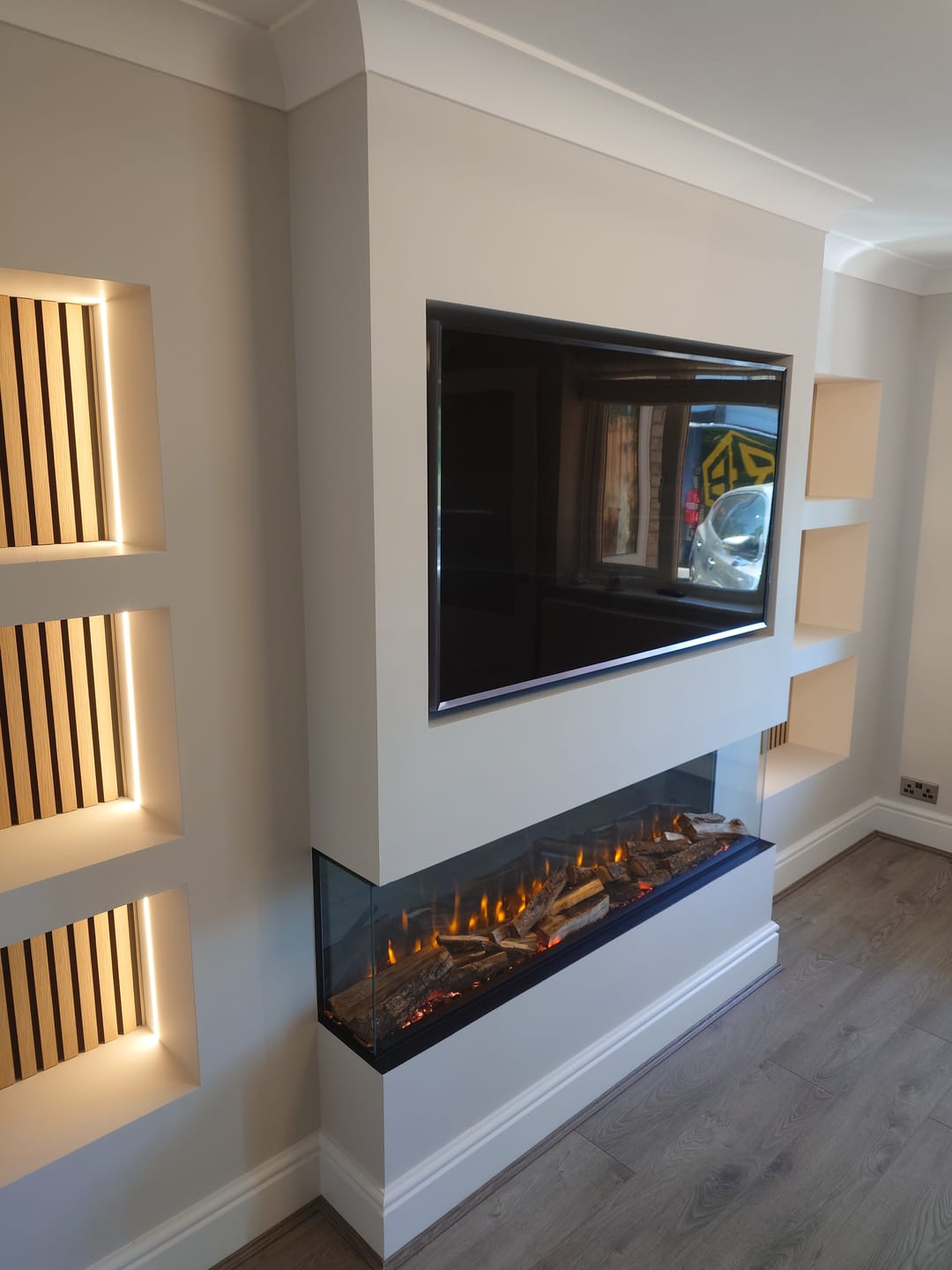 Customer photo review of 2 Meters Trimless 12MM Wide Plaster-In Aluminum LED Profile Channel with Frosted Diffuser & Accessories for LED Strip Lighting