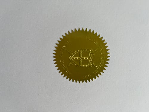 Customer photo review of 50 Golden Seal Sticker