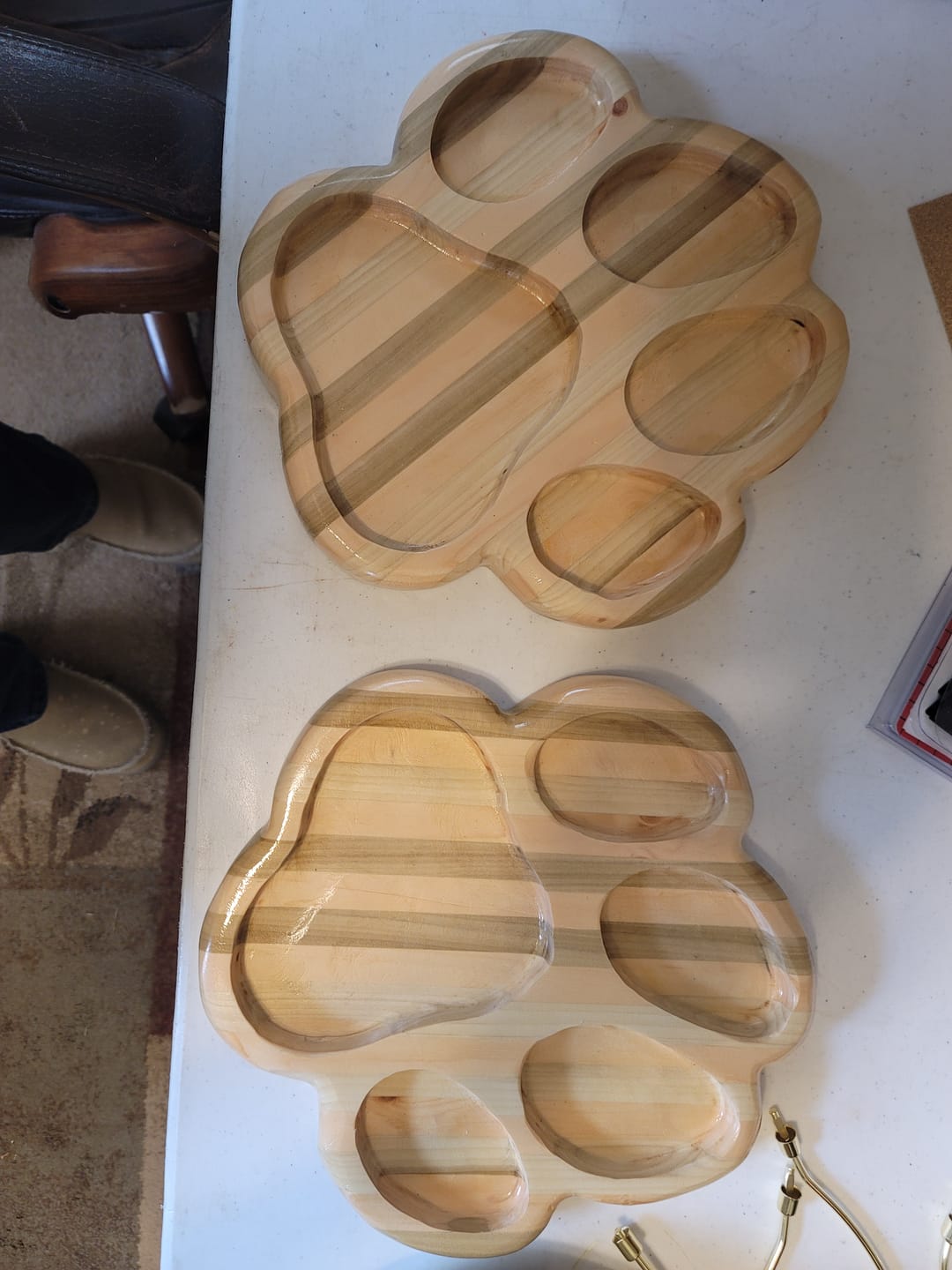 Customer photo review of Dog Paw Print Tray / Inlay Acrylic Router Template
