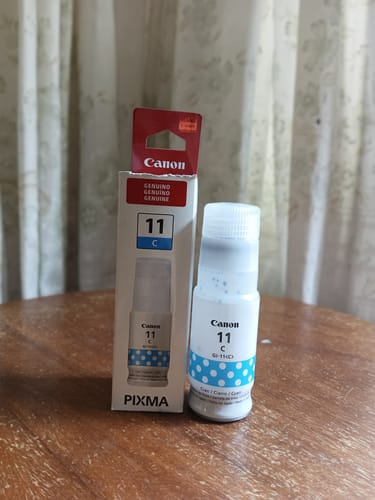 Customer photo review of Tinta Canon GI-11 C 70ML Azul Original para Impresoras G2160/G3160