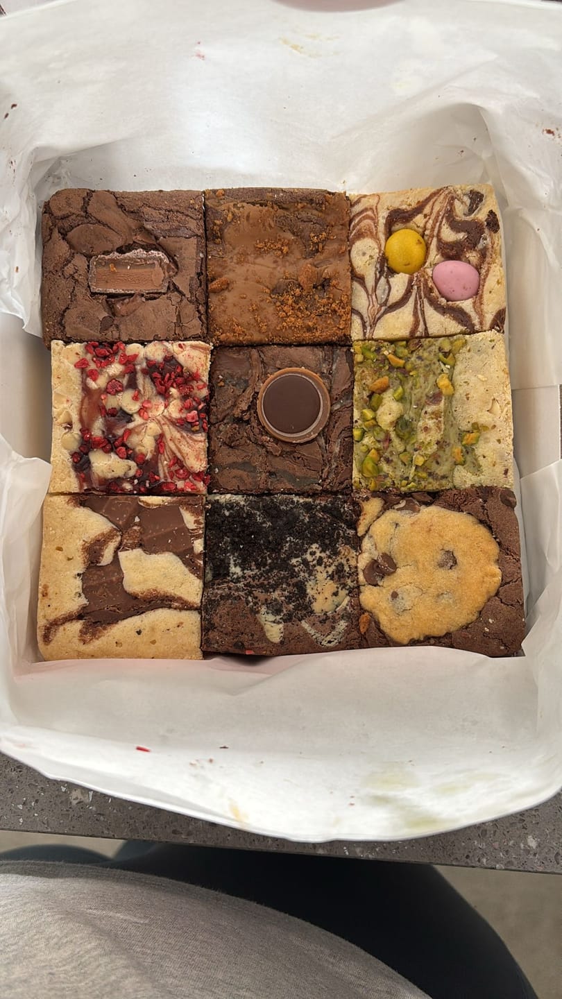 Customer photo review of Treat Yourself Brownie & Blondie Mixed Box