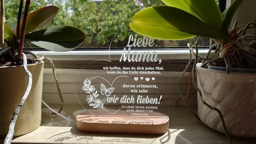 Customer photo review of Erinnerungs-Herz – Lampe