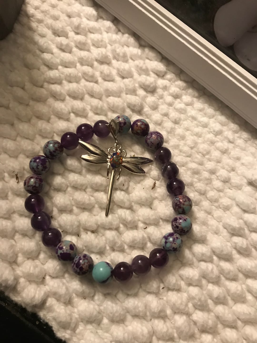 Customer photo review of Dragonfly Pendant with Cremation Ashes
