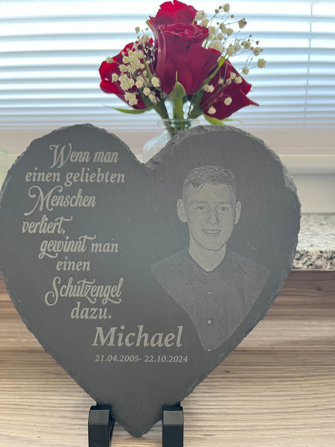 Customer photo review of Schutzengel - Individuelles Schieferherz