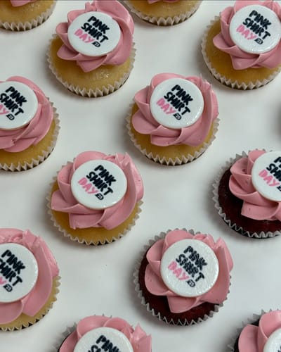 Customer photo review of Mini Branded Custom Cupcakes