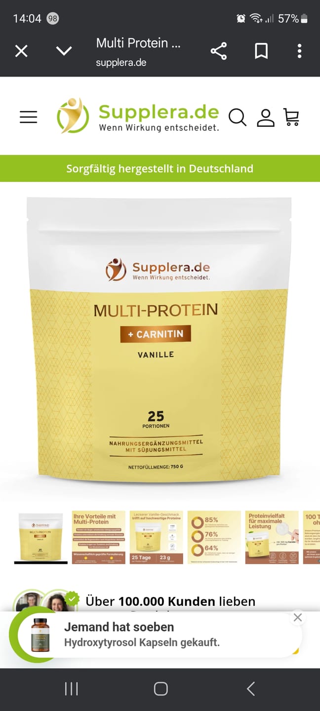 Customer photo review of Multi Protein m. Vanille-Geschmack 750g Beutel