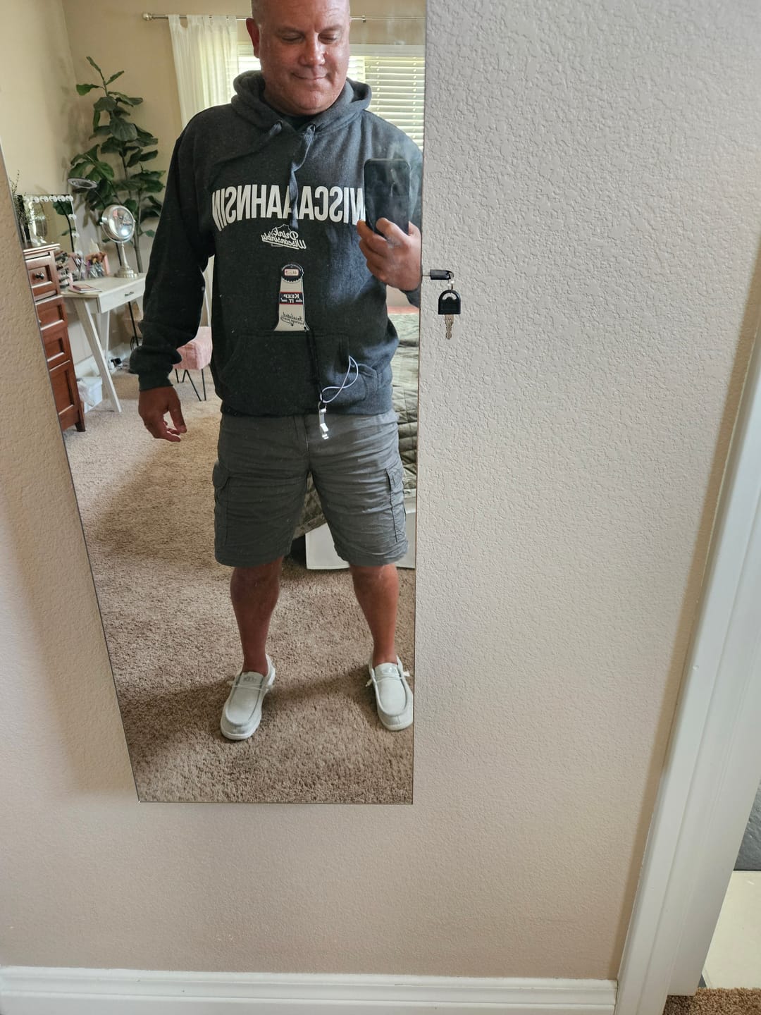 Customer photo review of Gray "Wiscaaahnsin" Tailgate Pouch Hoodie