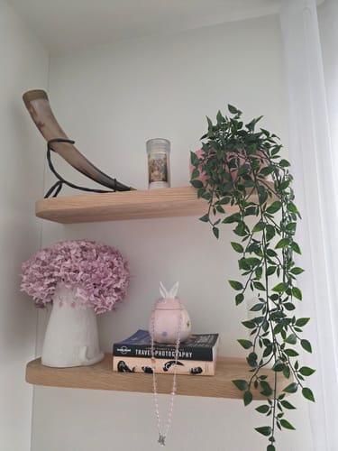 Customer photo review of Curved Floating Shelf