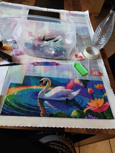 Customer photo review of 5D Diamond Painting AB Steine Farbige Landschaft