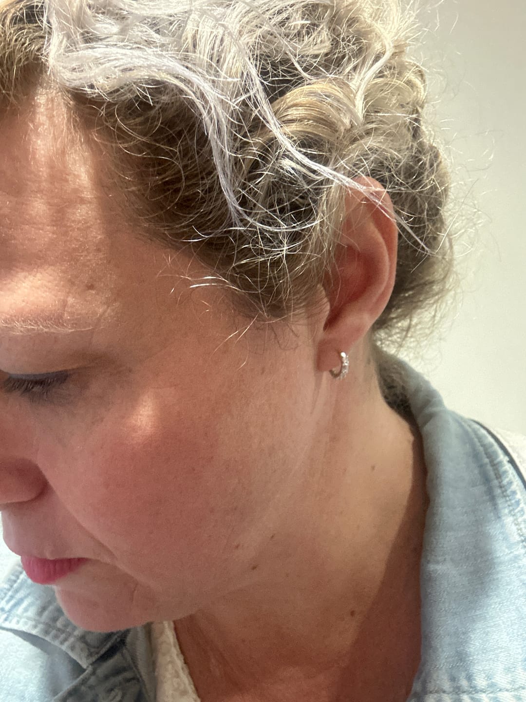 Customer photo review of Cubic Zirconia Huggie Earrings in Sterling Silver