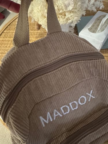Customer photo review of Corduroy Backpack - Camel