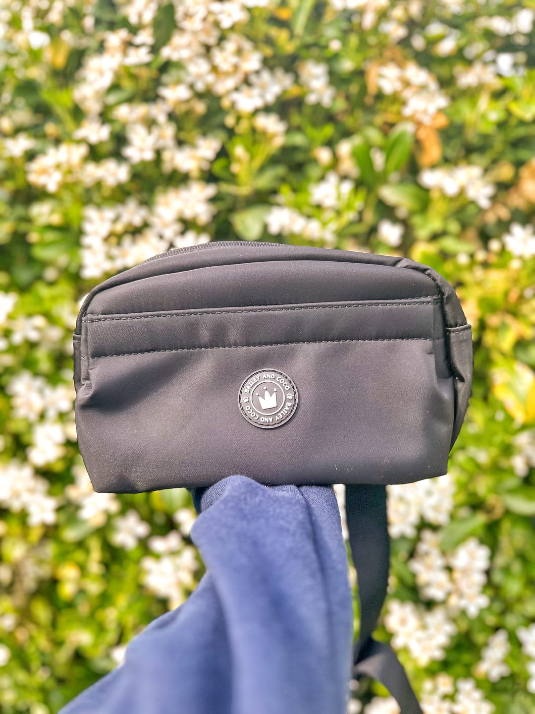 Customer photo review of Magnetic Snap Dog Walking Bum Bag - Black
