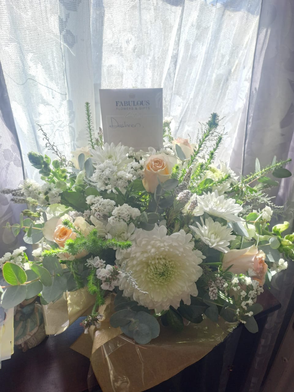 Customer photo review of Tranquility Flower Arrangement
