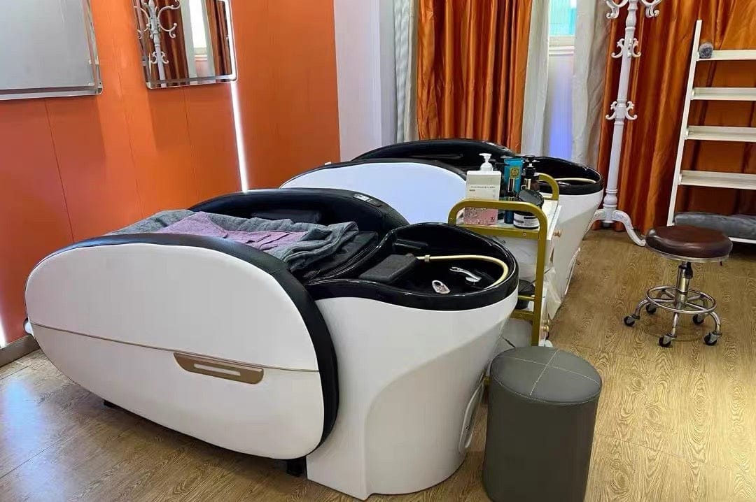 Customer photo review of Plumbed Lux Salon Spa Full Body Massage Head Spa Bed XTC908