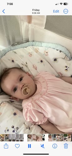 Customer photo review of Smocked Rosebud Pink Bubble