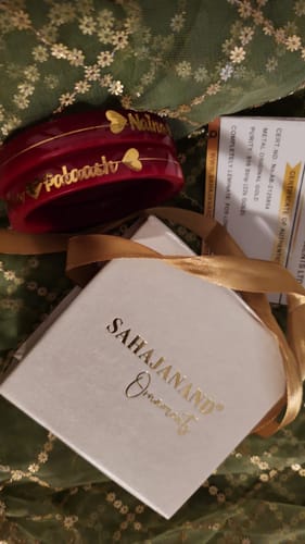 Customer photo review of Anmol Bandhan Gold Bangles –  Love & Togetherness crafted in Gold
