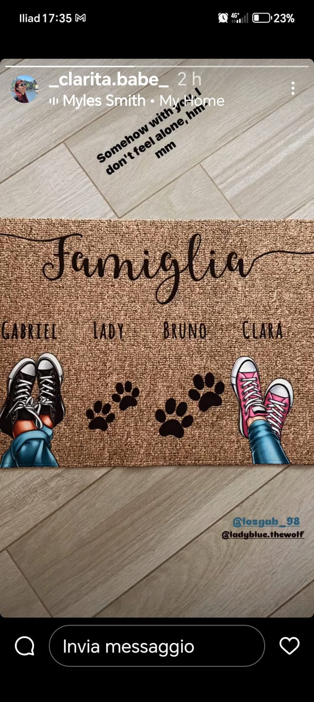 Customer photo review of Scarpe e zampe - Zerbino personalizzato