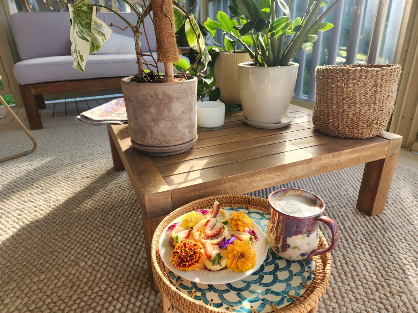 Customer photo review of Bloom Rattan Table Set