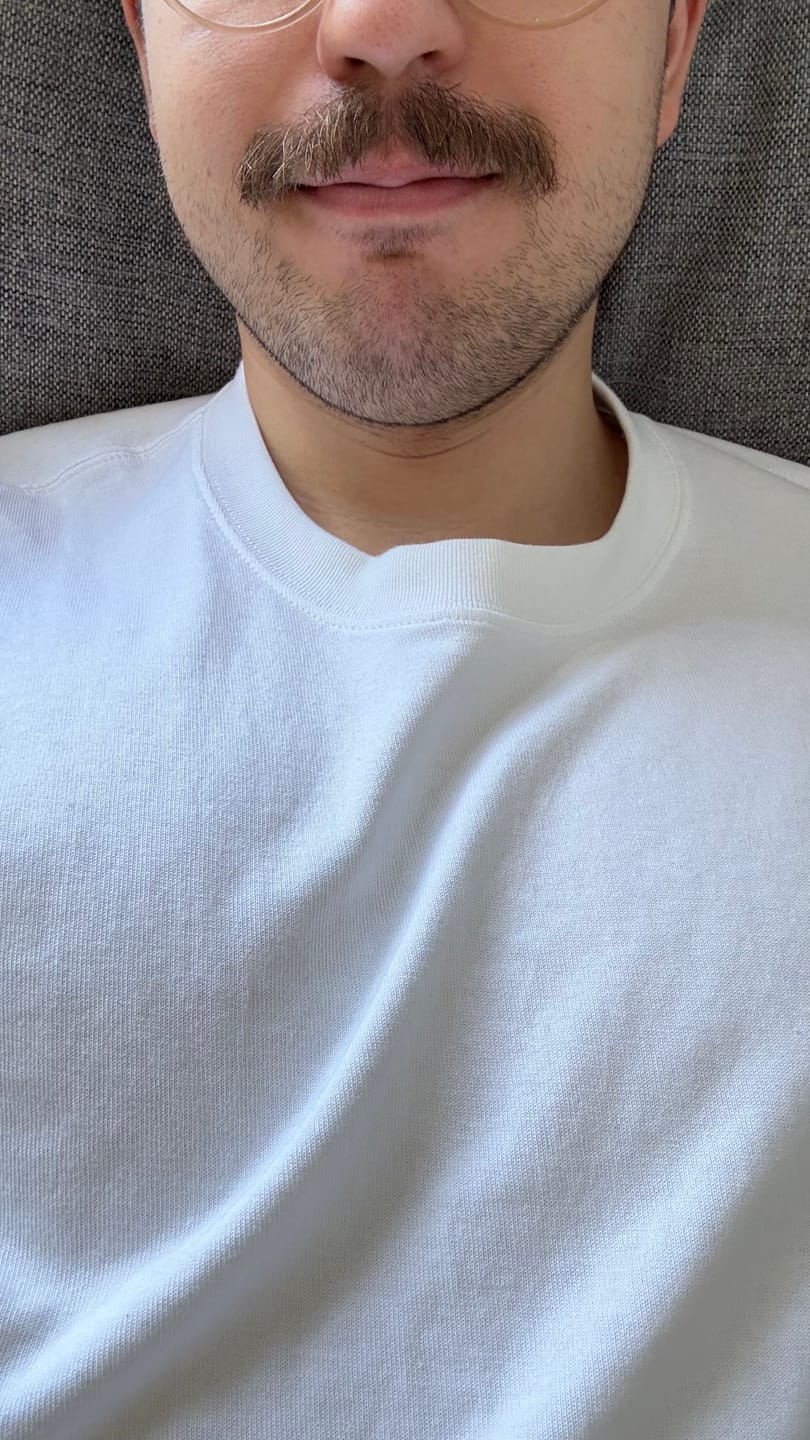 Customer photo review of 9 oz Cotton Tubular T-Shirt - White