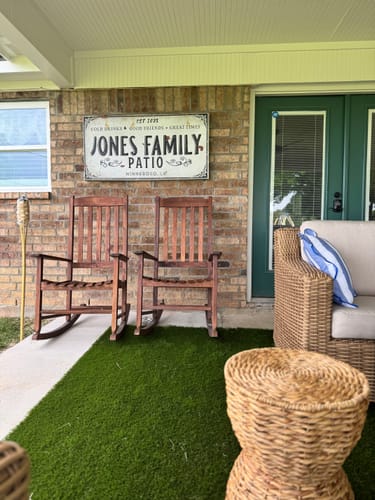 Customer photo review of Family Patio Sign