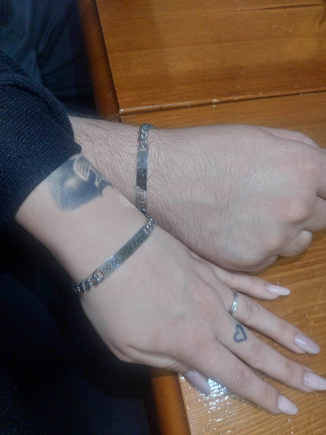 Customer photo review of Coppia di Bracciali Amore Eterno Personalizzati con incisione