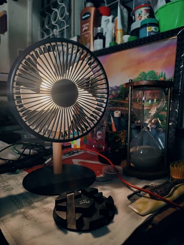 Customer photo review of LIT v2 | All Day Wireless™ Rechargeable Table Fan with Mood Light