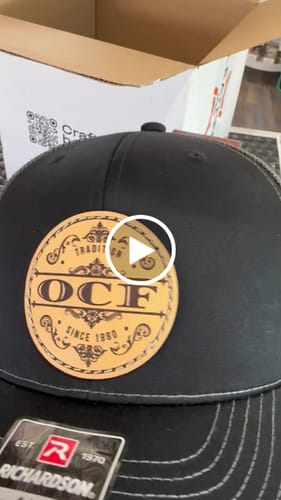 Customer video review of Custom Leather Patch Hats Richardson 112 Laser Engraved