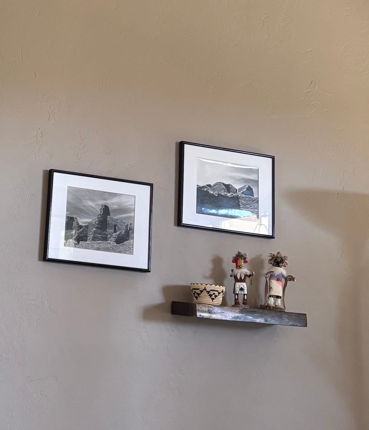 Customer photo review of Live Edge Walnut Floating Shelves