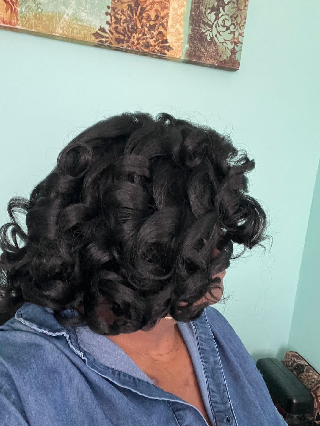 Customer photo review of Sensationnel Curls Kinks & Co Glueless Kinky Edges 13x6 HD Lace Front Wig - 13x6 KINKY BODY WAVE 14"