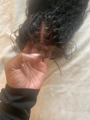 Customer photo review of Bohemian Knotless Braided Wig, Swiss Full Lace, Black Color, Waist Length - READY TO SHIP