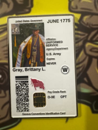 Customer photo review of Personalized CAC Card Army Veteran Air Force Veteran Navy Marine USCG Any Branches Challenge Coin