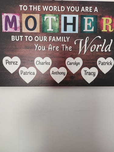 Carolyn R. review of You Are The World Custom Names Canvas For Mom image 1 out of 1