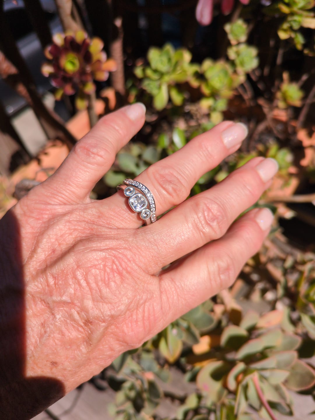 Customer photo review of Pave CZ Eternity Ring in Sterling Silver