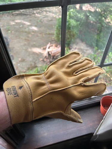 Customer photo review of Custom Leather Work Glove - Gift Pack