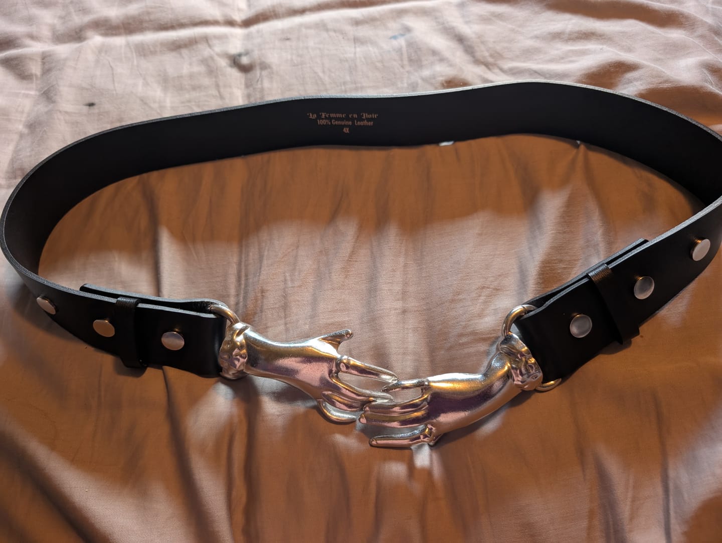 Customer photo review of PRE-ORDER - Victorian Hands Belt in Silver