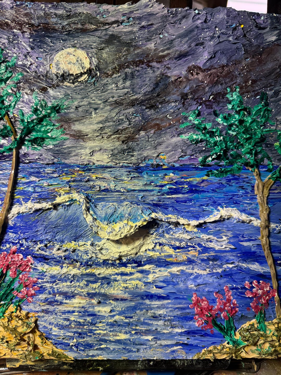Customer photo review of Ultramarine Blue 16 oz | Thick & Creamy Acrylic Paints for Artists | DabblePaints™️