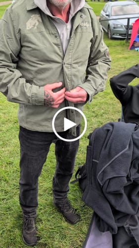 Customer video review of Green Flattrack Moto Shacket