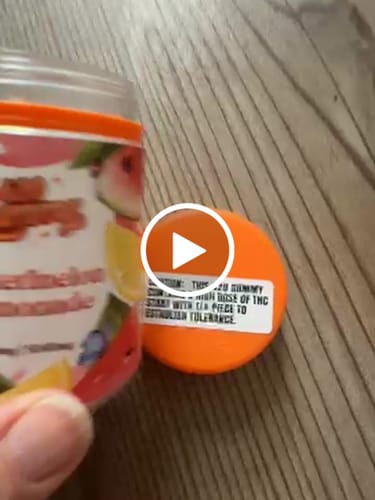 Customer video review of 420MG Watermelon Lemonade 5040mg THC Delta 8 Delta 9 Gummies 12 Count