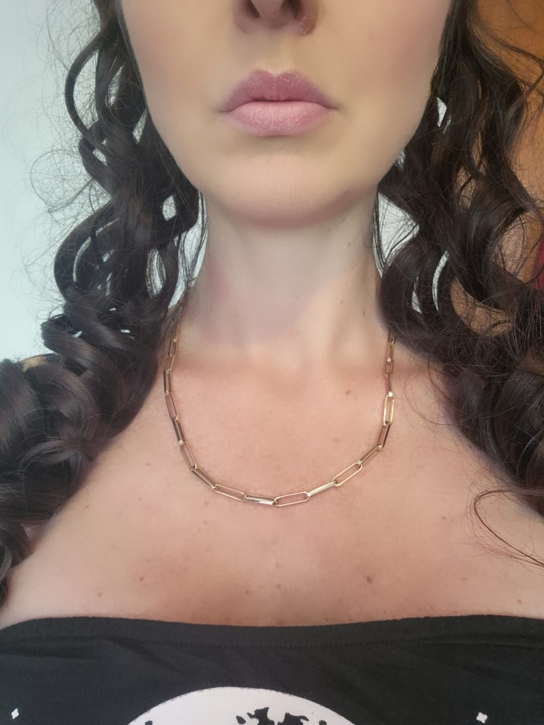 Customer photo review of Paperclip Necklace in 14K Yellow Gold