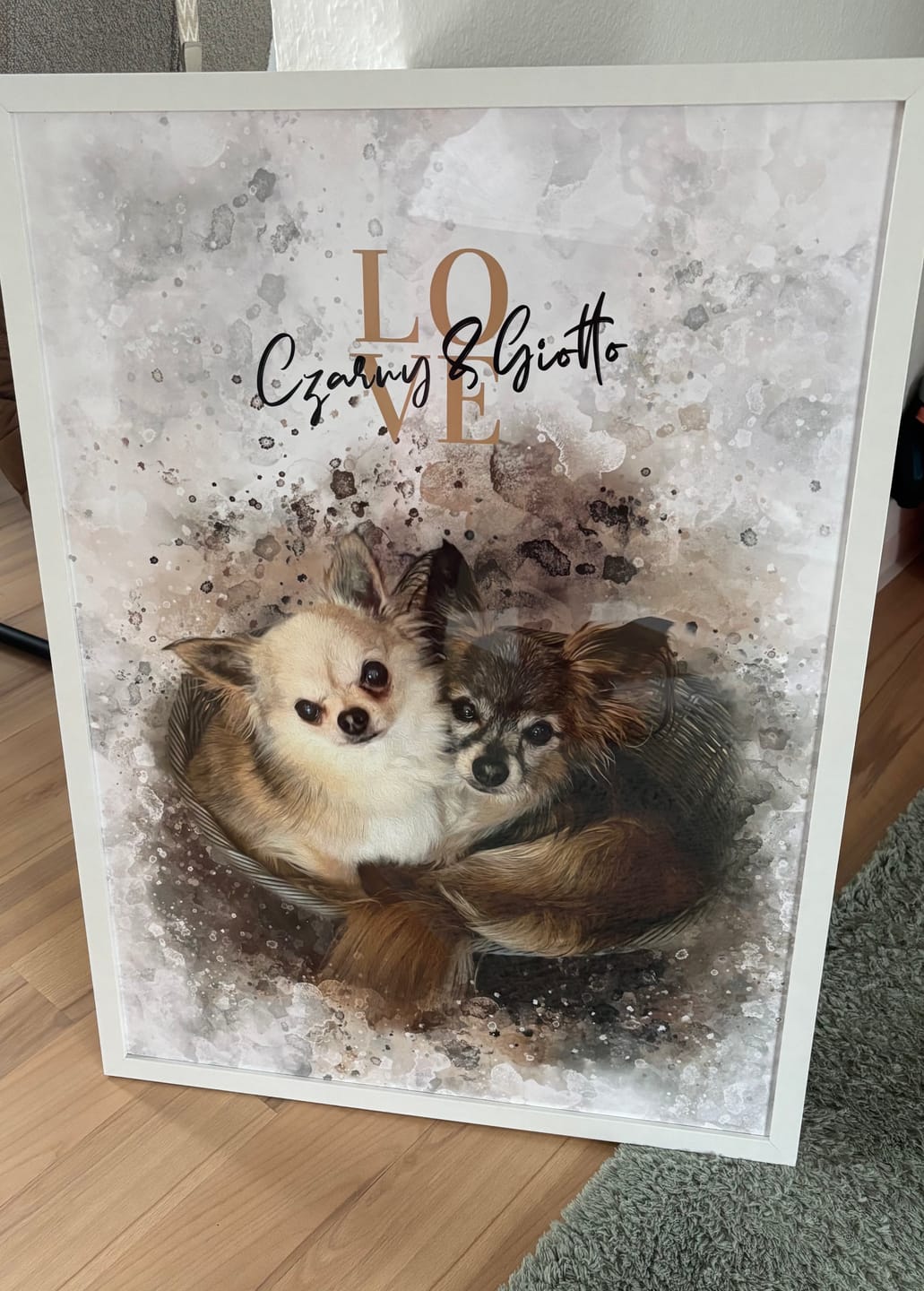 Customer photo review of Personalisiertes Portrait Poster und Leinwand - Aquarell Stil